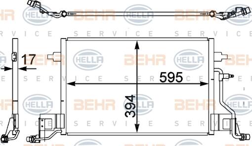 Audi A/C Condenser 4B3260403G - Behr 351302431